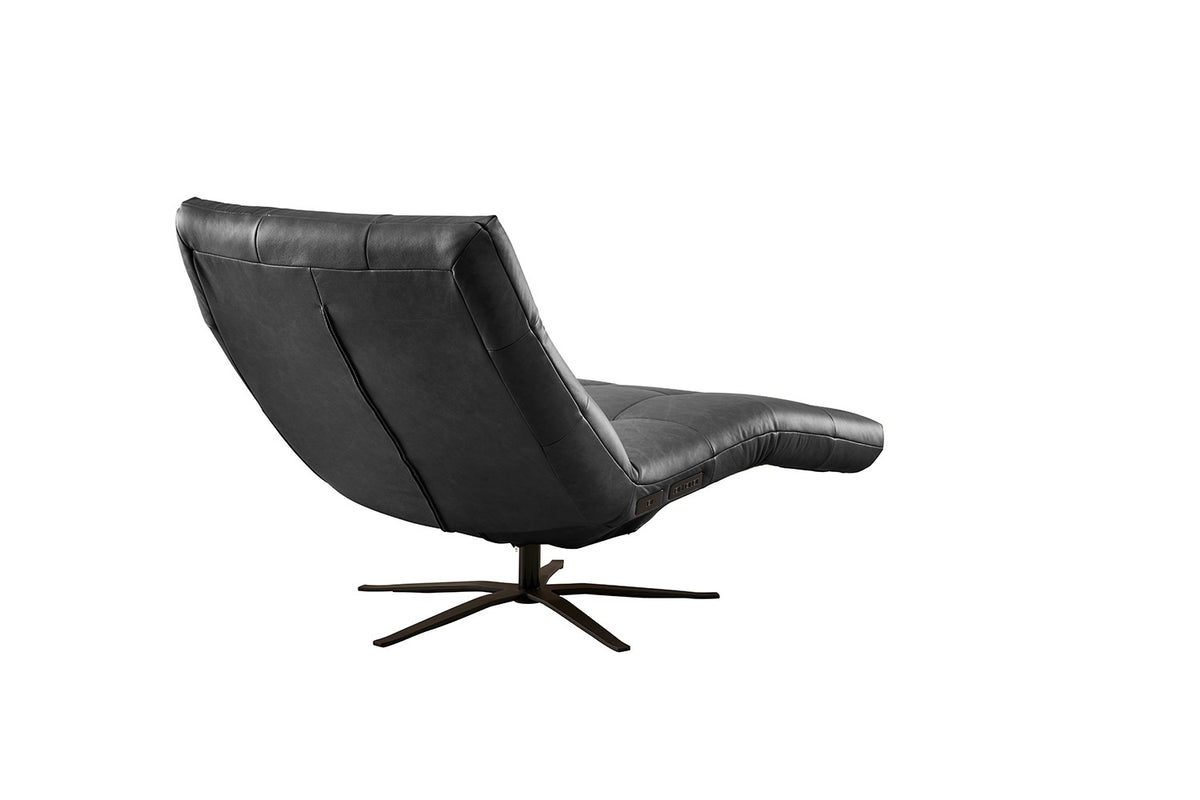 KAWOLA Relaxliege LETICIA motorisch Leder schwarz