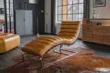 KAWOLA Relaxliege SIRY Polsterliege Leder cognac