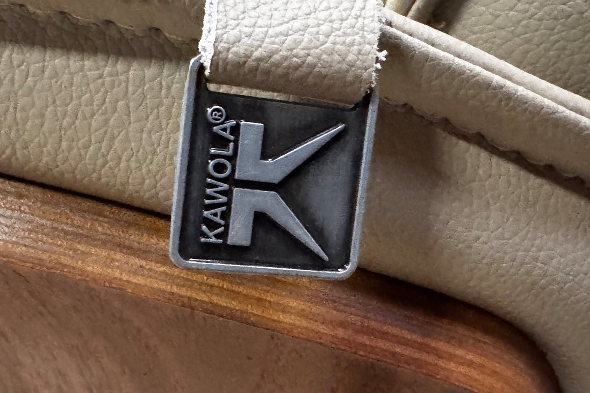KAWOLA Relaxsessel FERREIRA Drehsessel Leder grau mit Hocker