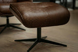 KAWOLA Relaxsessel FERREIRA Drehsessel Lederfaserstoff cognac mit Hocker