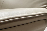 KAWOLA Relaxsessel JOSIANE Drehsessel Leder grau mit Hocker