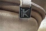 KAWOLA Relaxsessel JOSIANE Drehsessel Lederfaserstoff anthrazit mit Hocker