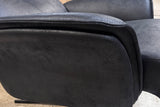 KAWOLA Relaxsessel JOSIANE Drehsessel Lederfaserstoff schwarz mit Hocker