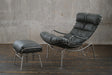 KAWOLA Relaxsessel ROWA Sessel Leder grau inklusive Hocker
