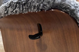 KAWOLA Relaxsessel SILVA Drehsessel Schaffell hellgrau mit Hocker