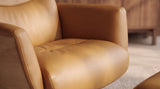 KAWOLA Relaxsessel VANITAS Drehsessel Leder cognac mit Hocker