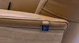 KAWOLA Relaxsessel VANITAS Drehsessel Leder cognac mit Hocker