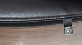 KAWOLA Relaxsessel VANITAS Drehsessel Leder schwarz mit Hocker