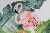 KAWOLA Schaukelstuhl Stella Schaukelsessel Esszimmerstuhl Stoff Flamingo