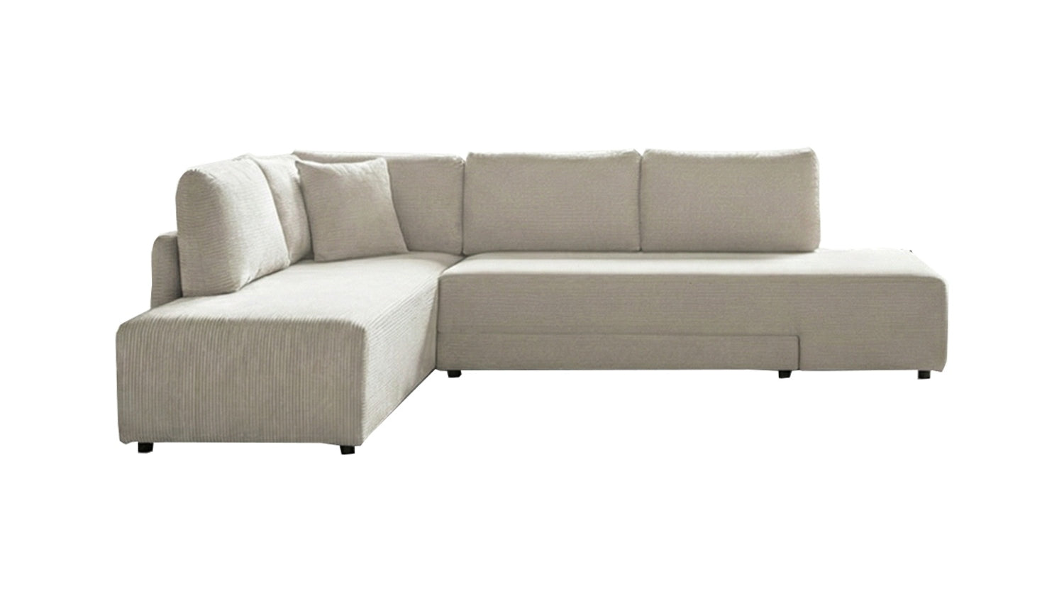 KAWOLA Schlafsofa SADIRA Ecksofa Cord cremeweiß