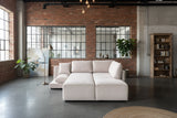 KAWOLA Schlafsofa SADIRA Ecksofa Cord cremeweiß