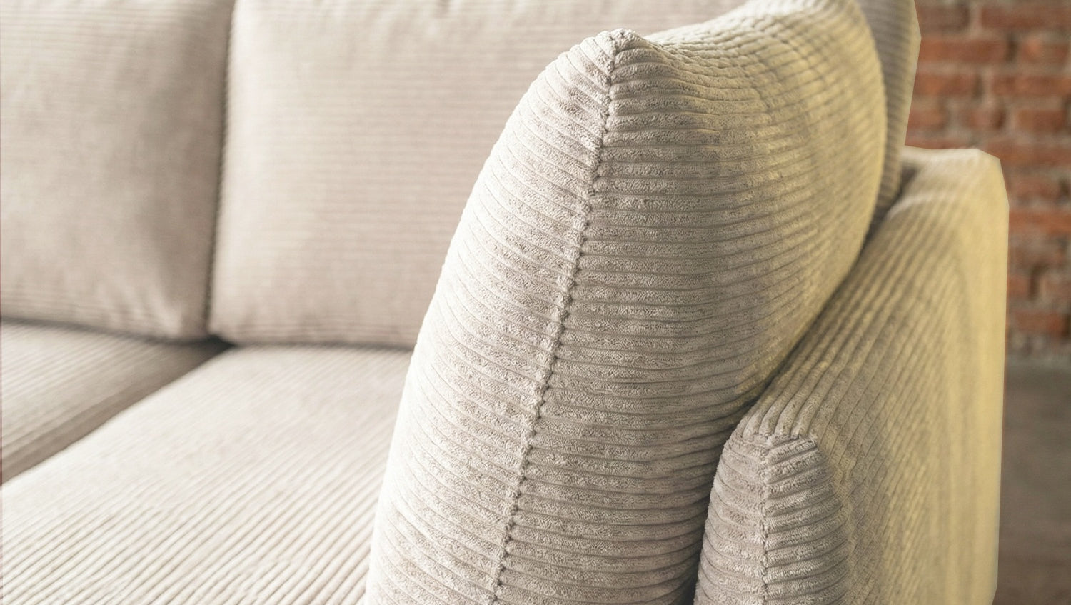 KAWOLA Schlafsofa SADIRA Ecksofa Cord cremeweiß