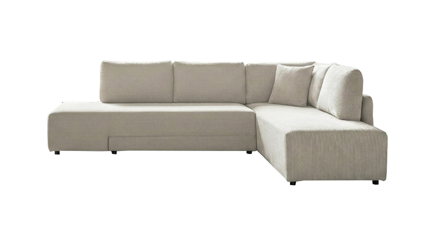 KAWOLA Schlafsofa SADIRA Ecksofa Cord cremeweiß