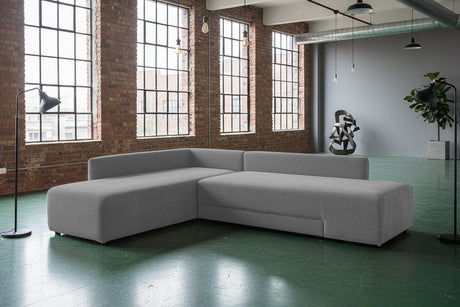 KAWOLA Schlafsofa SADIRA Ecksofa Cord grau