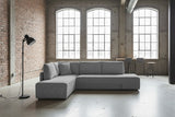 KAWOLA Schlafsofa SADIRA Ecksofa Cord grau, Links