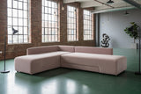 KAWOLA Schlafsofa SADIRA Ecksofa Cord taupe