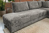 KAWOLA Schlafsofa SADIRA Ecksofa Stoff grau