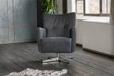 KAWOLA Sessel ALINE Drehsessel Sessel Leder schwarz (B/H/T)