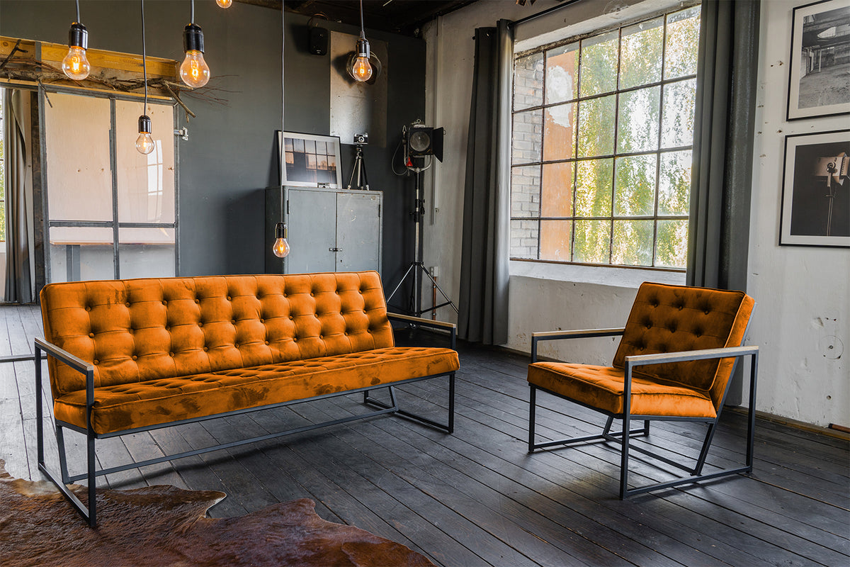 KAWOLA Sessel ARLY Polstersessel Bezug Velvet cognac