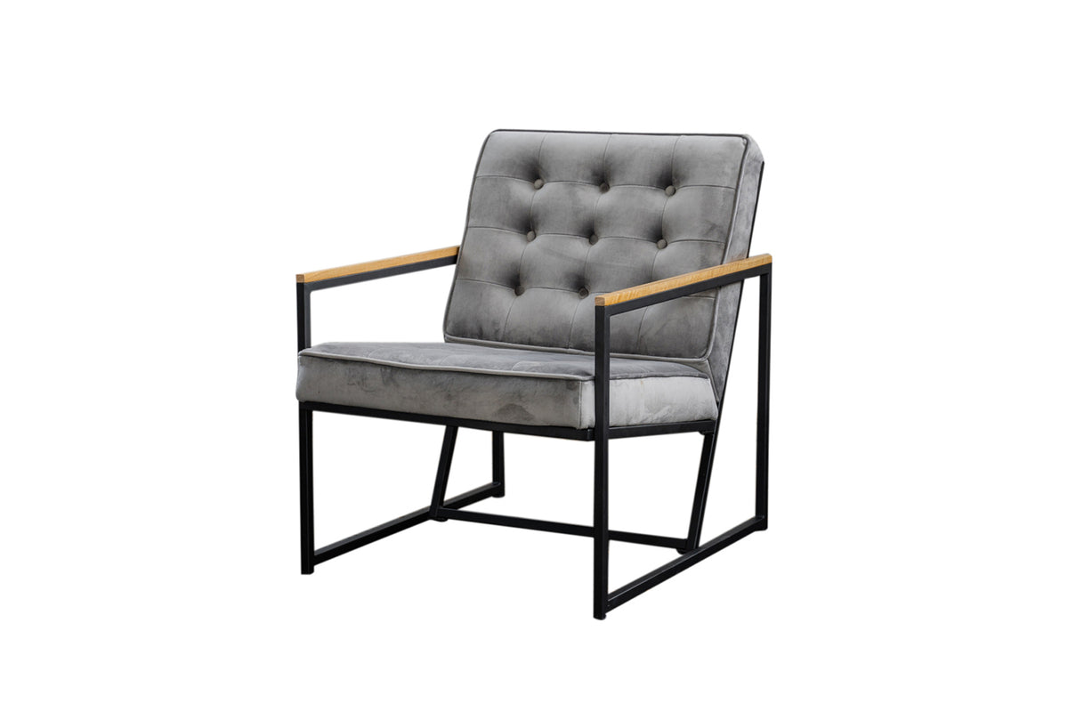 KAWOLA Sessel ARLY Polstersessel Bezug Velvet grau