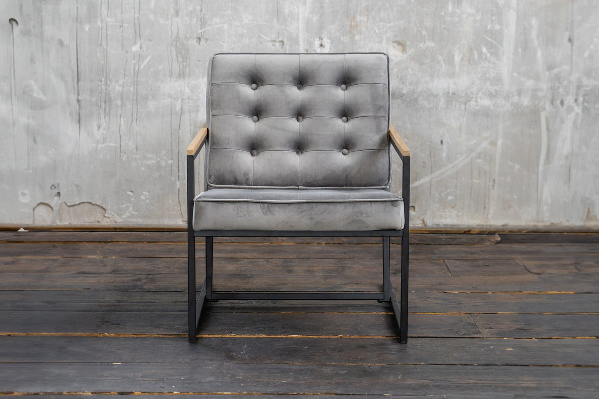 KAWOLA Sessel ARLY Polstersessel Bezug Velvet grau