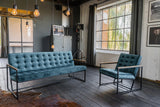 KAWOLA Sessel ARLY Polstersessel Bezug Velvet petrol