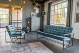 KAWOLA Sessel ARLY Polstersessel Bezug Velvet petrol