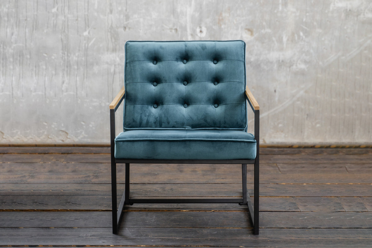 KAWOLA Sessel ARLY Polstersessel Bezug Velvet petrol