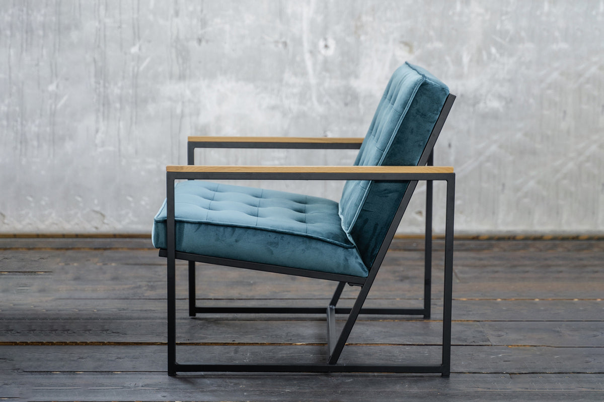 KAWOLA Sessel ARLY Polstersessel Bezug Velvet petrol