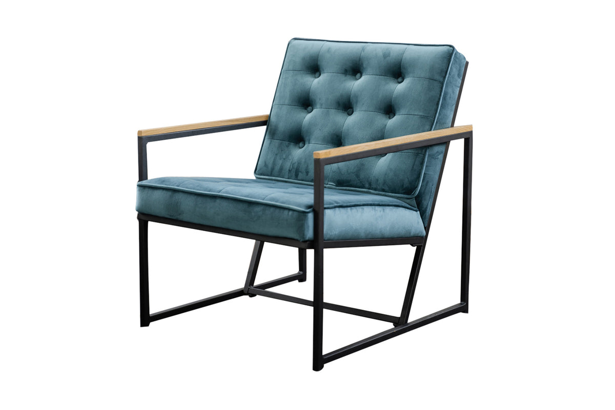 KAWOLA Sessel ARLY Polstersessel Bezug Velvet petrol