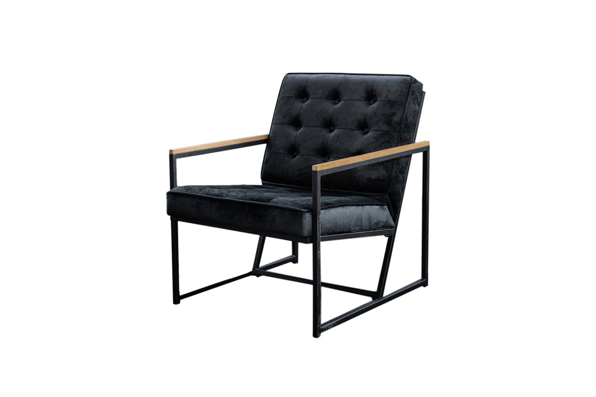 KAWOLA Sessel ARLY Polstersessel Bezug Velvet schwarz