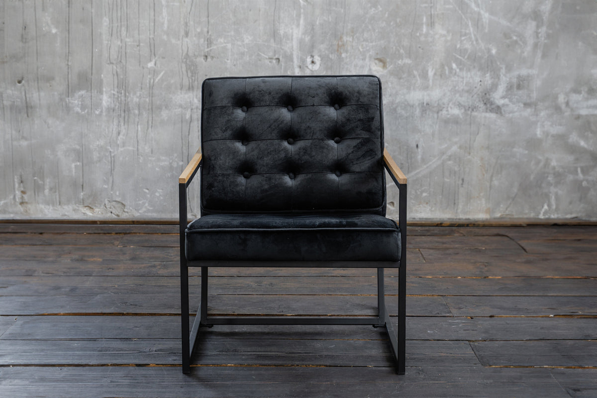 KAWOLA Sessel ARLY Polstersessel Bezug Velvet schwarz