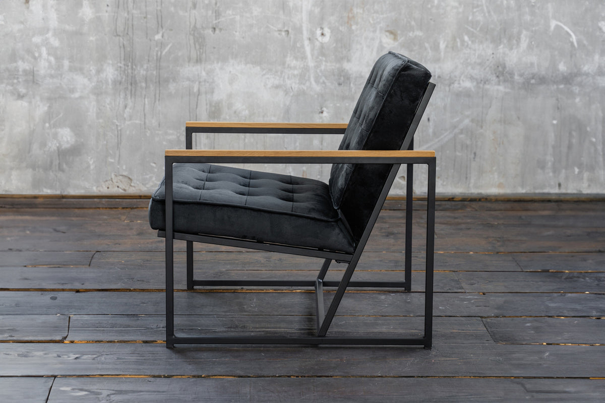 KAWOLA Sessel ARLY Polstersessel Bezug Velvet schwarz