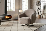 KAWOLA Sessel BRITTO Drehsessel Stoff / Kunstleder taupe