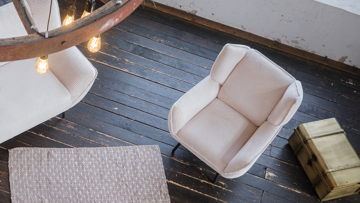 KAWOLA Sessel CALLA Relaxsessel Cord cremeweiß
