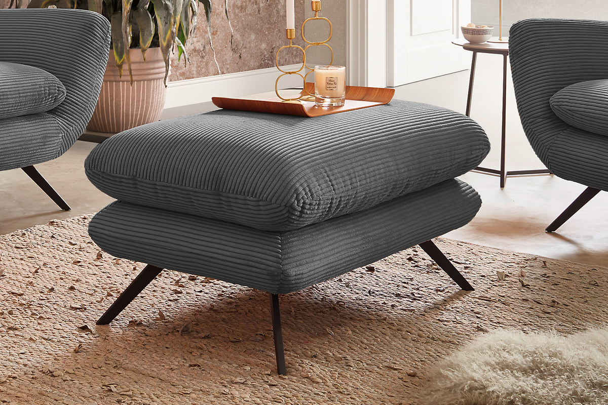KAWOLA Sessel CHARME Hochlehnsessel Cord grau