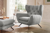 KAWOLA Sessel CHARME Hochlehnsessel Cord hellgrau