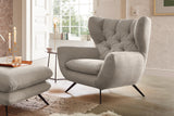 KAWOLA Sessel CHARME Hochlehnsessel Cord steingrau