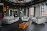 KAWOLA Sessel DAVITO Lederimitat im Vintagelook grau
