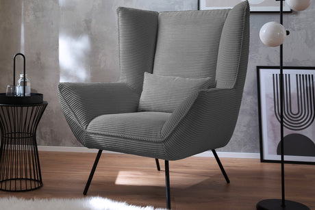 KAWOLA Sessel IVA Relaxsessel Cord grau