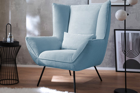 KAWOLA Sessel IVA Relaxsessel Cord hellblau