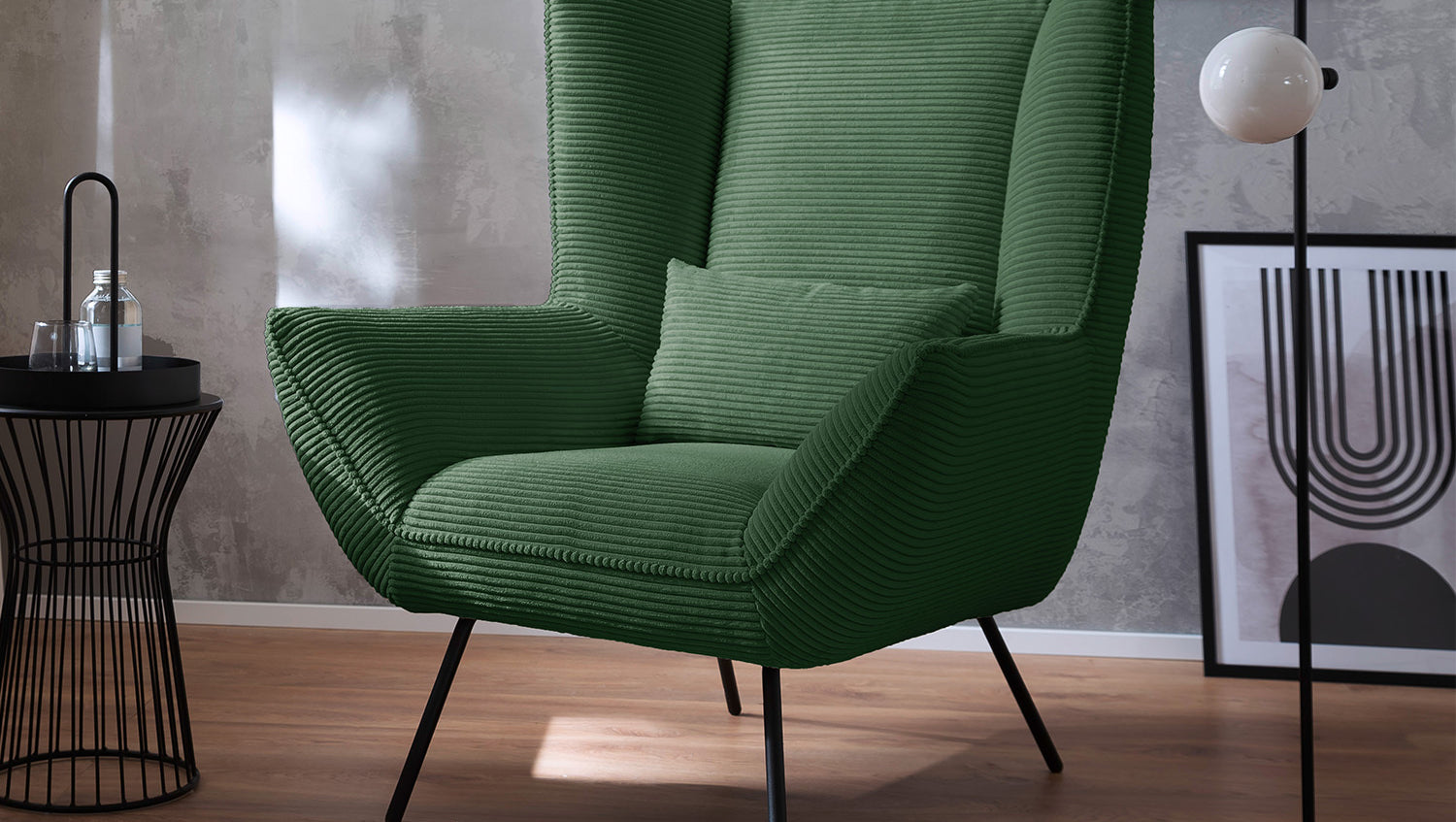 KAWOLA Sessel IVA Relaxsessel Cord smaragd
