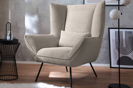 KAWOLA Sessel IVA Relaxsessel Cord steingrau