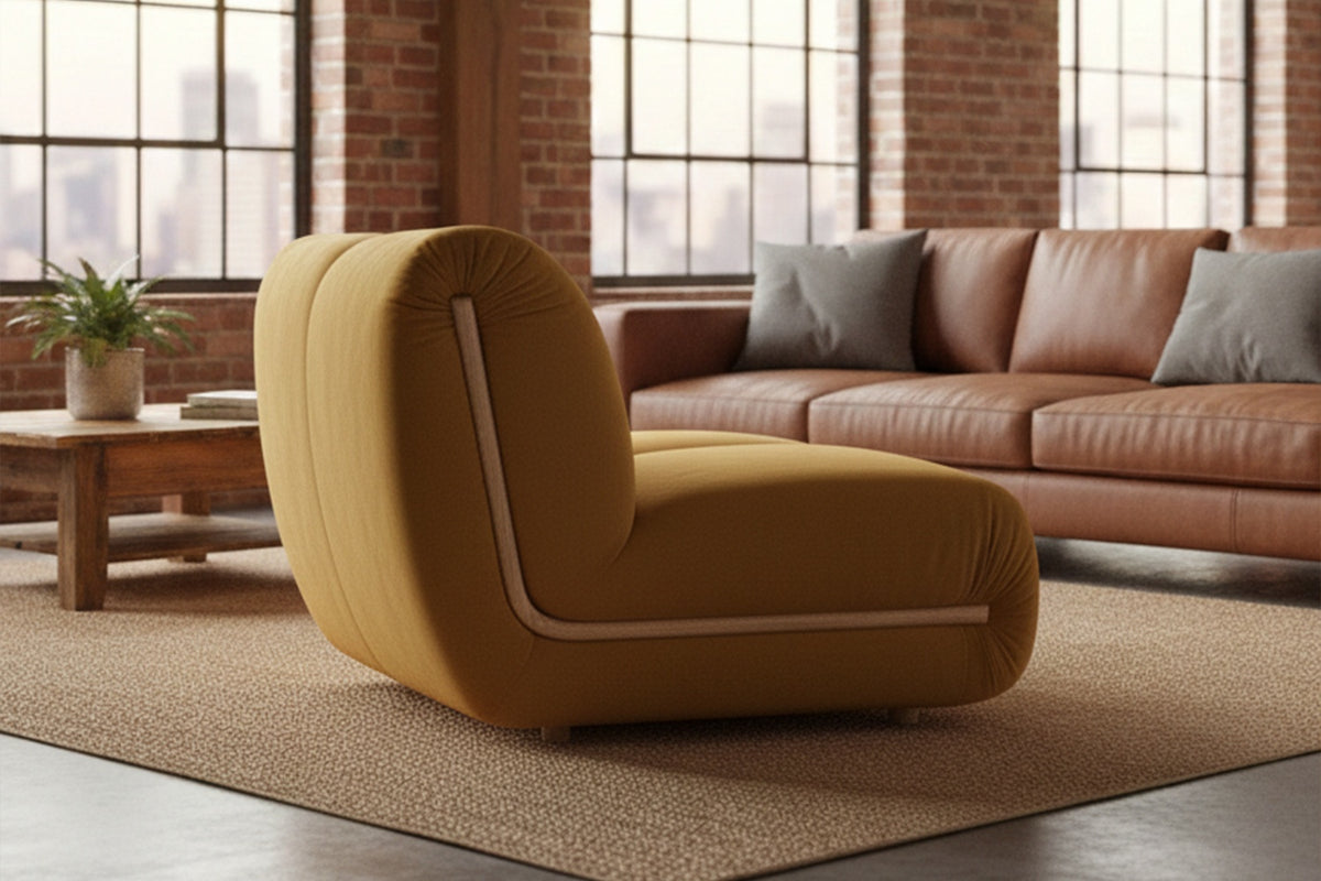 KAWOLA Sessel LAYLA Sitzelement Velvet gelb