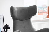 KAWOLA Sessel LOTTE Ohrensessel Cord grau