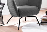 KAWOLA Sessel LOTTE Ohrensessel Cord grau