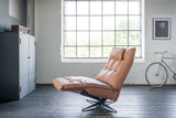 KAWOLA Sessel MIKO Relaxsessel drehbar Leder braun