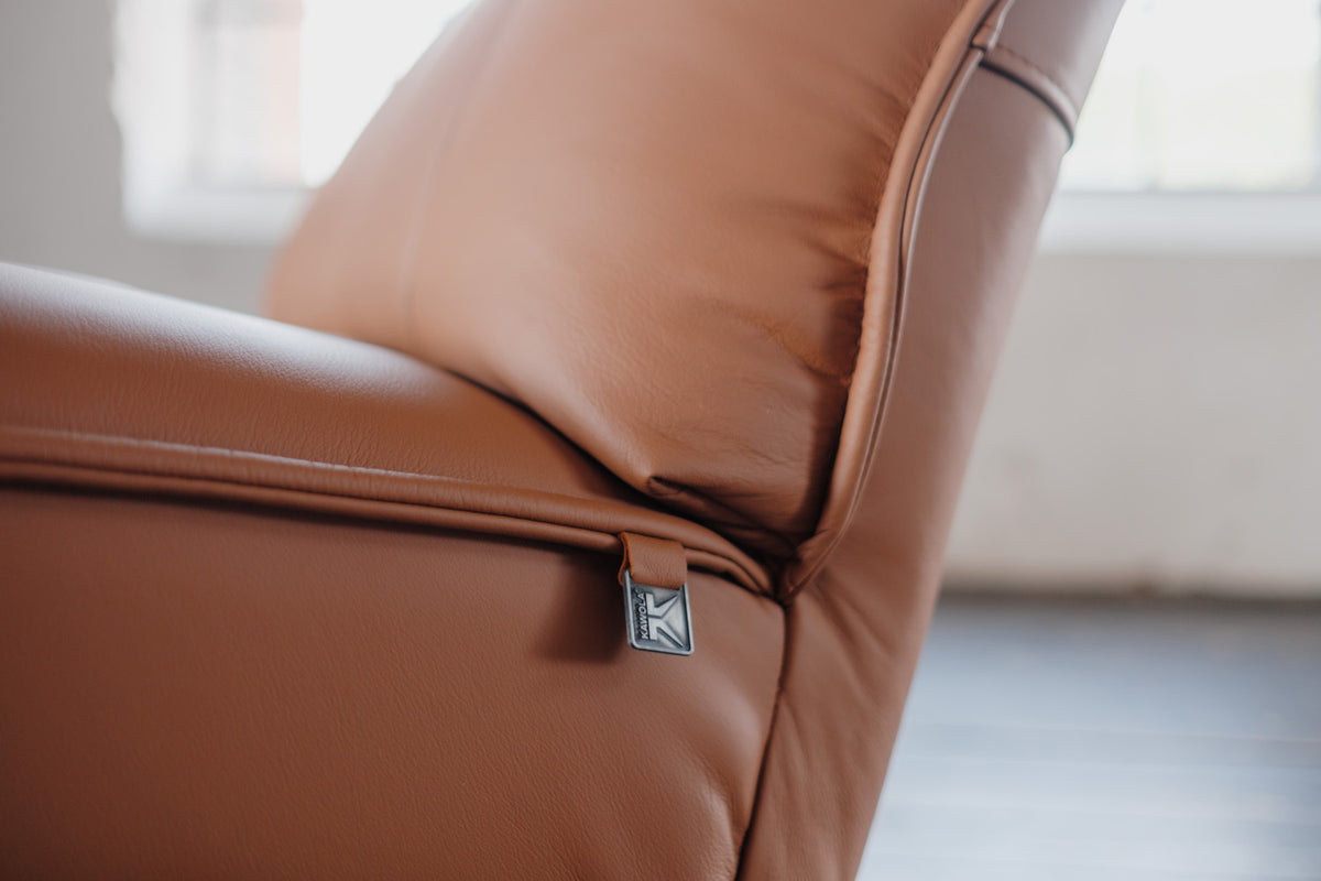 KAWOLA Sessel MIKO Relaxsessel drehbar Leder braun