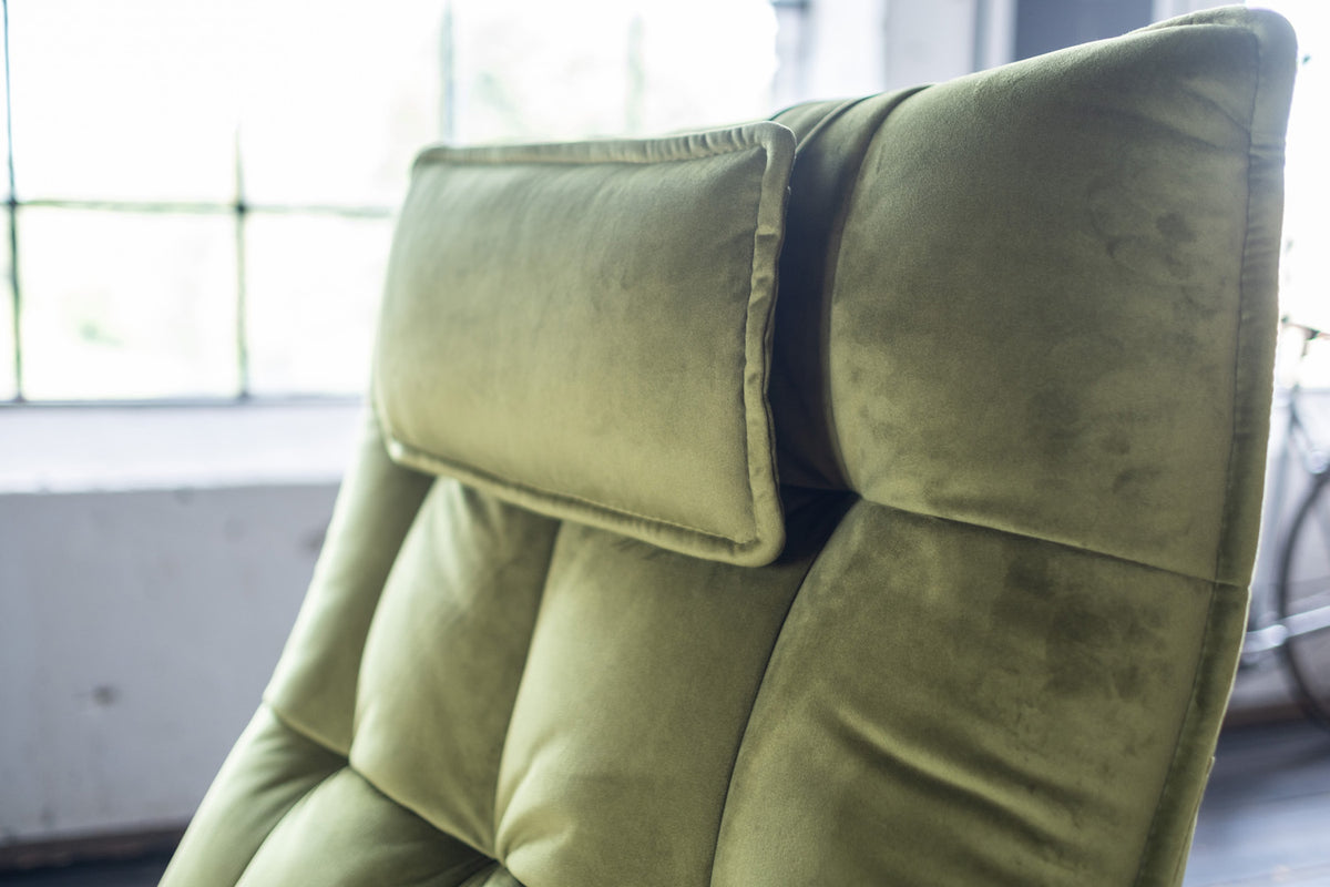 KAWOLA Sessel MIKO Relaxsessel drehbar Velvet grün