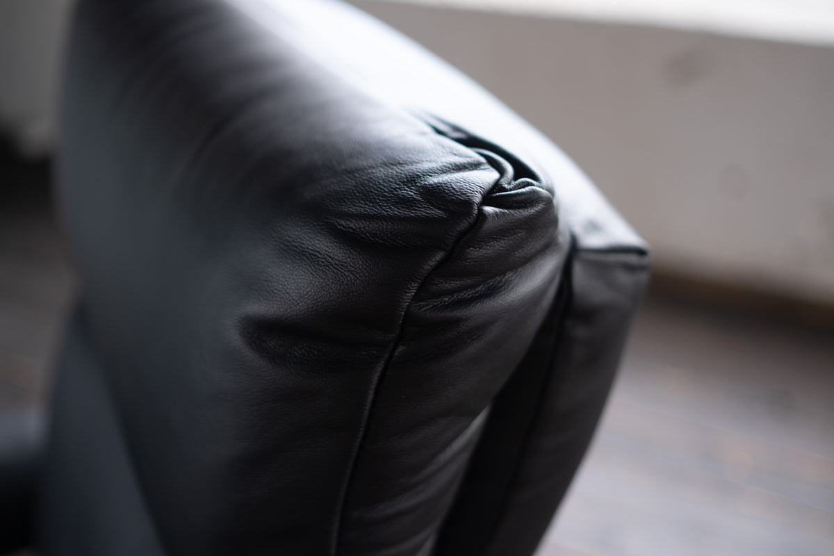 KAWOLA Sessel NAMA Relaxsessel drehbar Leder schwarz